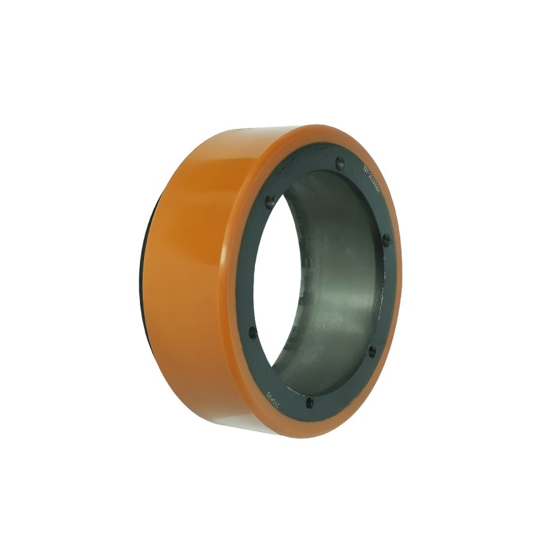 Polyurethane forklift wheel shock absorption